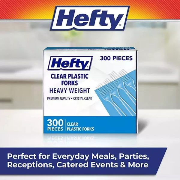 Hefty Clear Heavy Weight Plastic Forks 300 ct. Sale