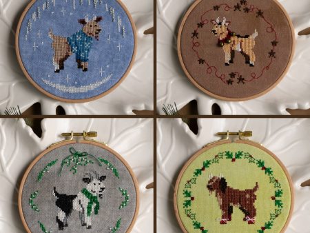 Yuletide Goats - Sprouting Lupine -  Cross Stitch Pattern Sale