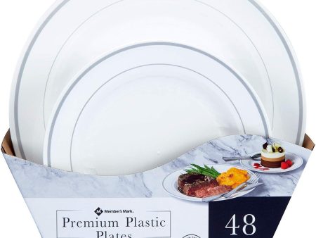 Member s Mark Premium Plastic Heavyweight Plates, Combo Pack 48 ct. For Discount