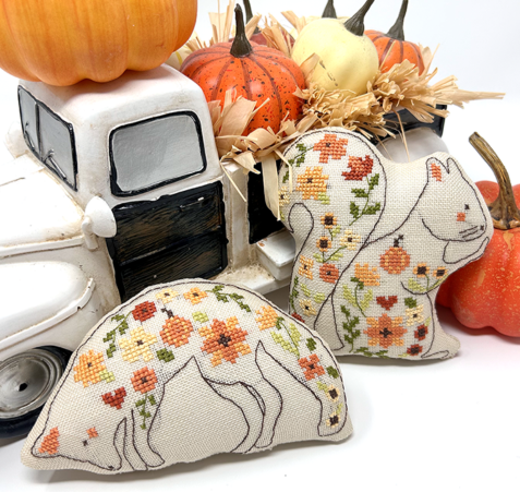 Autumn Animal Pillows - Tiny Modernist - Cross Stitch Pattern For Sale