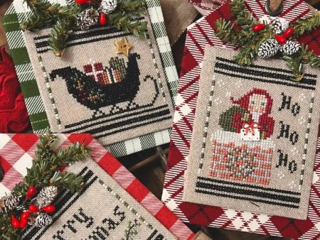 Christmas in the Country Gift Tag Ornaments #1-  Annie Beez Folk Art - Cross Stitch Pattern Hot on Sale