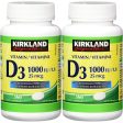 (Twin Pack) 2 x Kirkland Signature Vitamin D3 1000IU 25mcg, 360 tablets Fashion