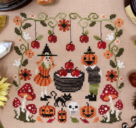 Bobbing for Apples - Tiny Modernist - Cross Stitch Pattern Online now