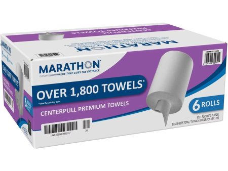 Marathon Premium Centerpull 1-Ply Paper Towels, White 303 sheets roll, 6 rolls Online