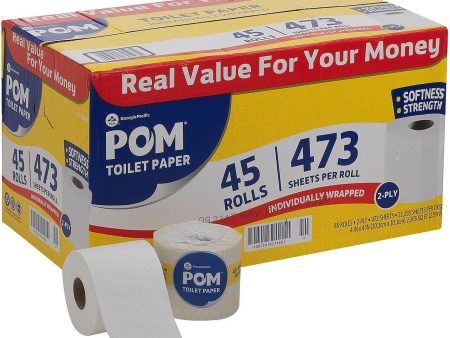 POM 2-Ply Toilet Paper 473 sheets roll, 45 rolls Discount