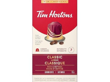 Tim Hortons Classic Lungo Capsules, Nespresso Original Line Compatible Capsules, 10 Count For Discount