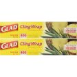 Glad Cling ‘N Seal Clear Plastic Food Wrap 400 sq. ft. roll, 2 rolls Cheap