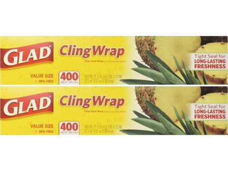 Glad Cling ‘N Seal Clear Plastic Food Wrap 400 sq. ft. roll, 2 rolls Cheap