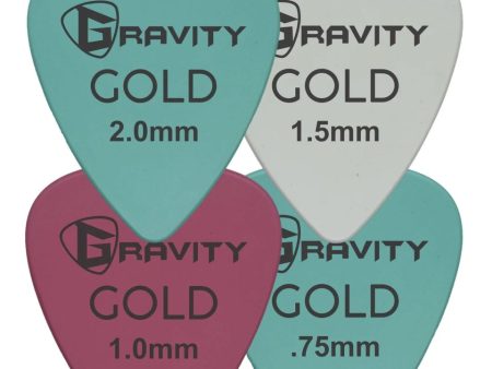 Gravity Picks Coloured Gold Series Plectrum Set of 4 For Cheap